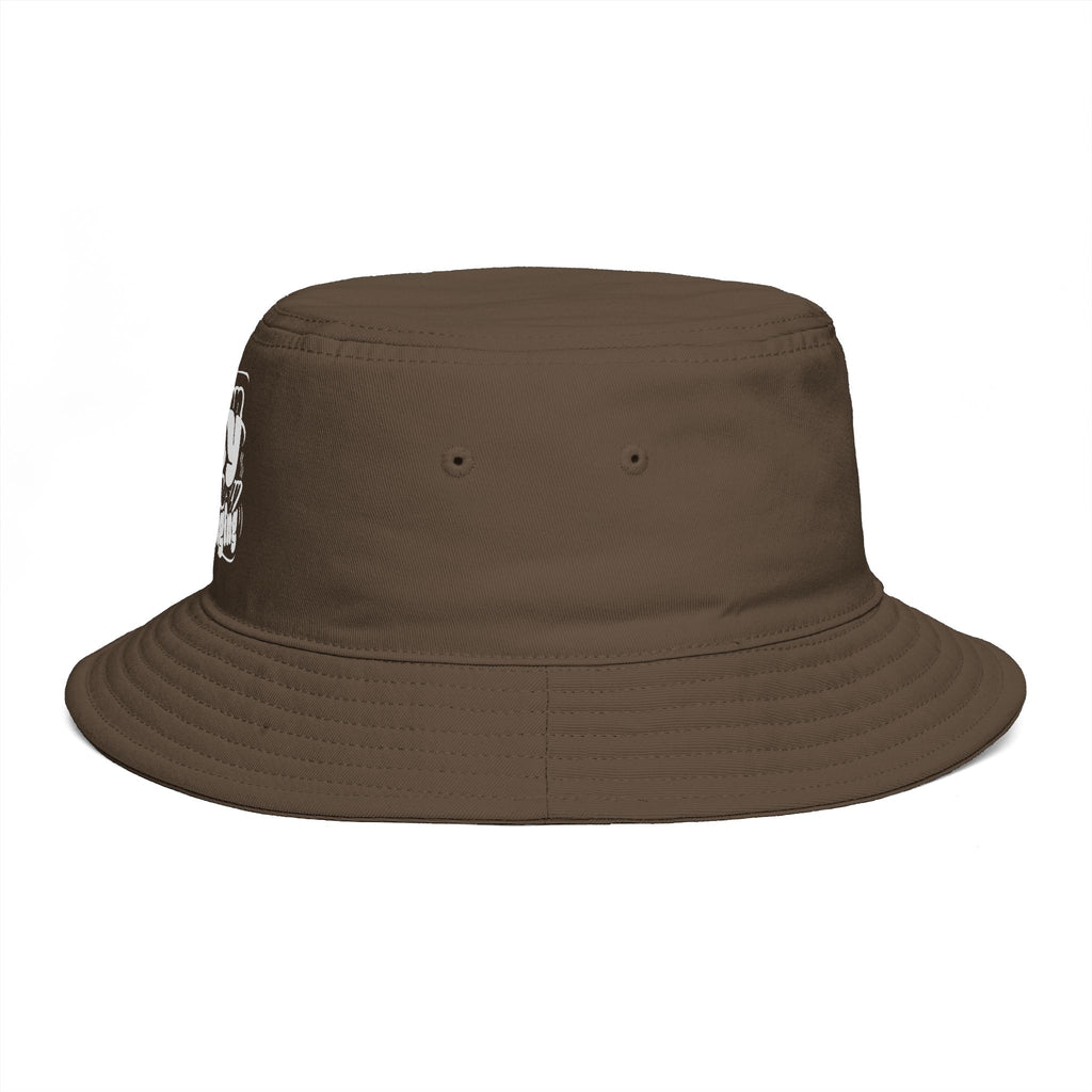 Bucket Hat — Retro 'Southern Sunday' Graphic Brown Sun Hat