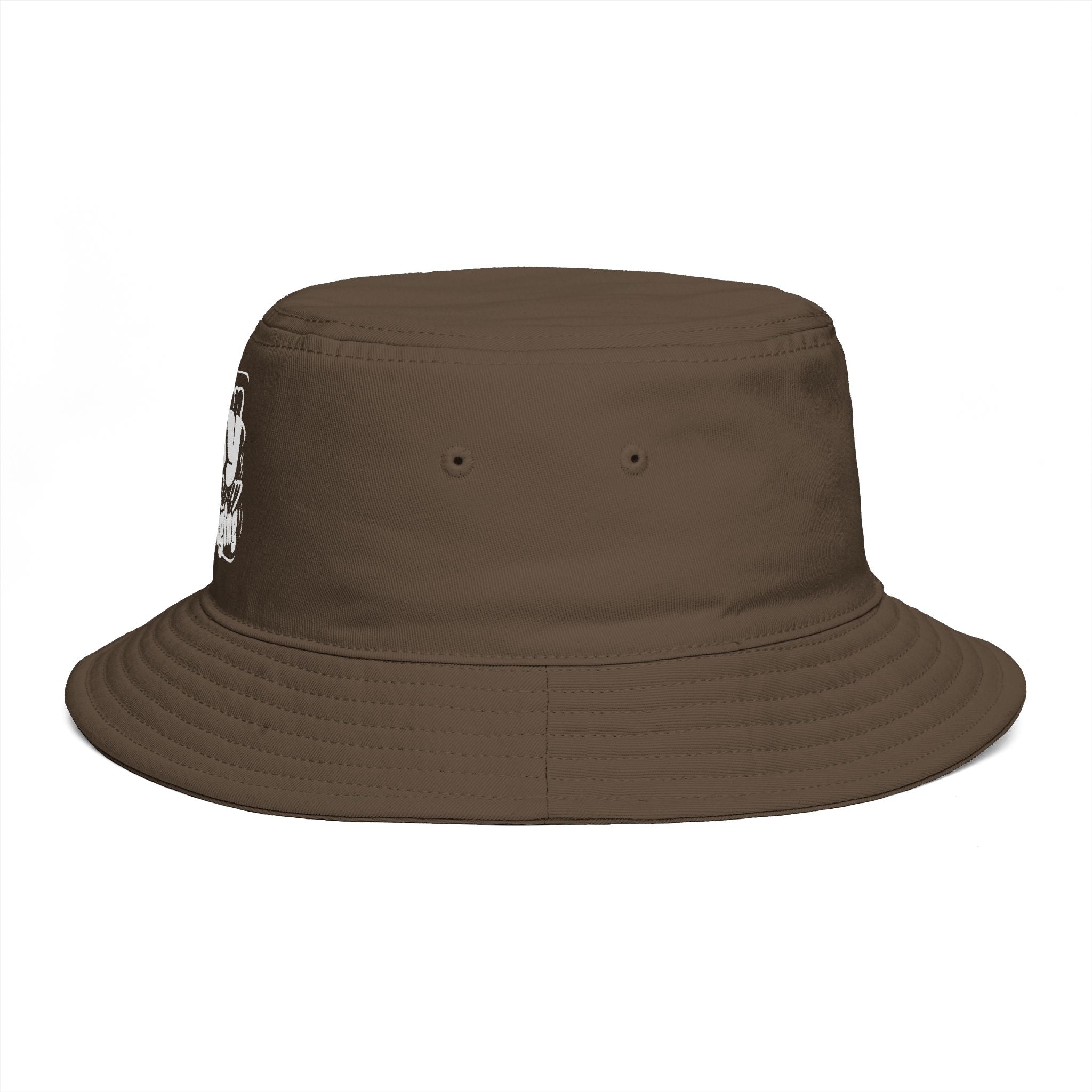 Bucket Hat — Retro 'Southern Sunday' Graphic Brown Sun Hat