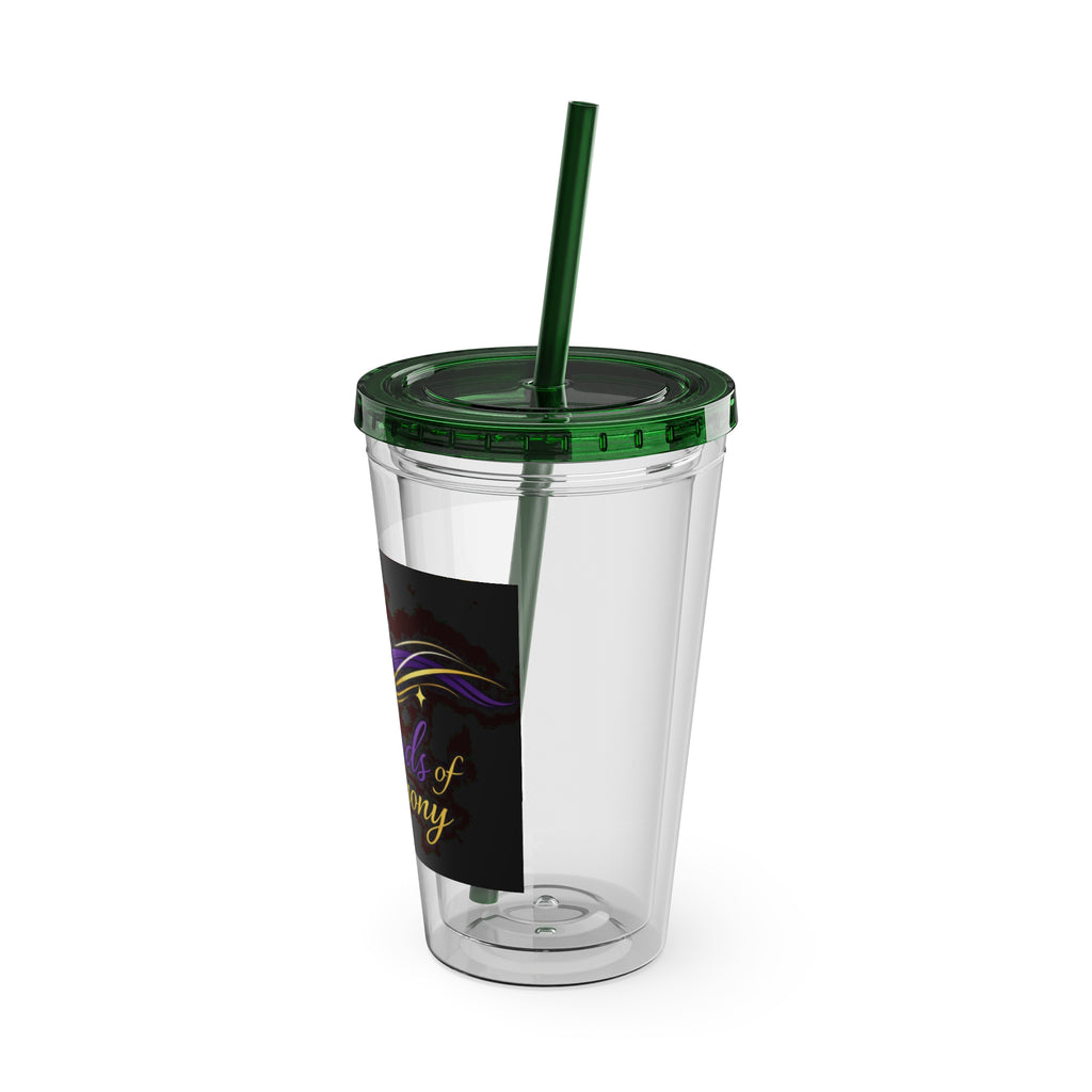Thread & Harmony 16oz Tumbler with Straw – Music Note Graphic