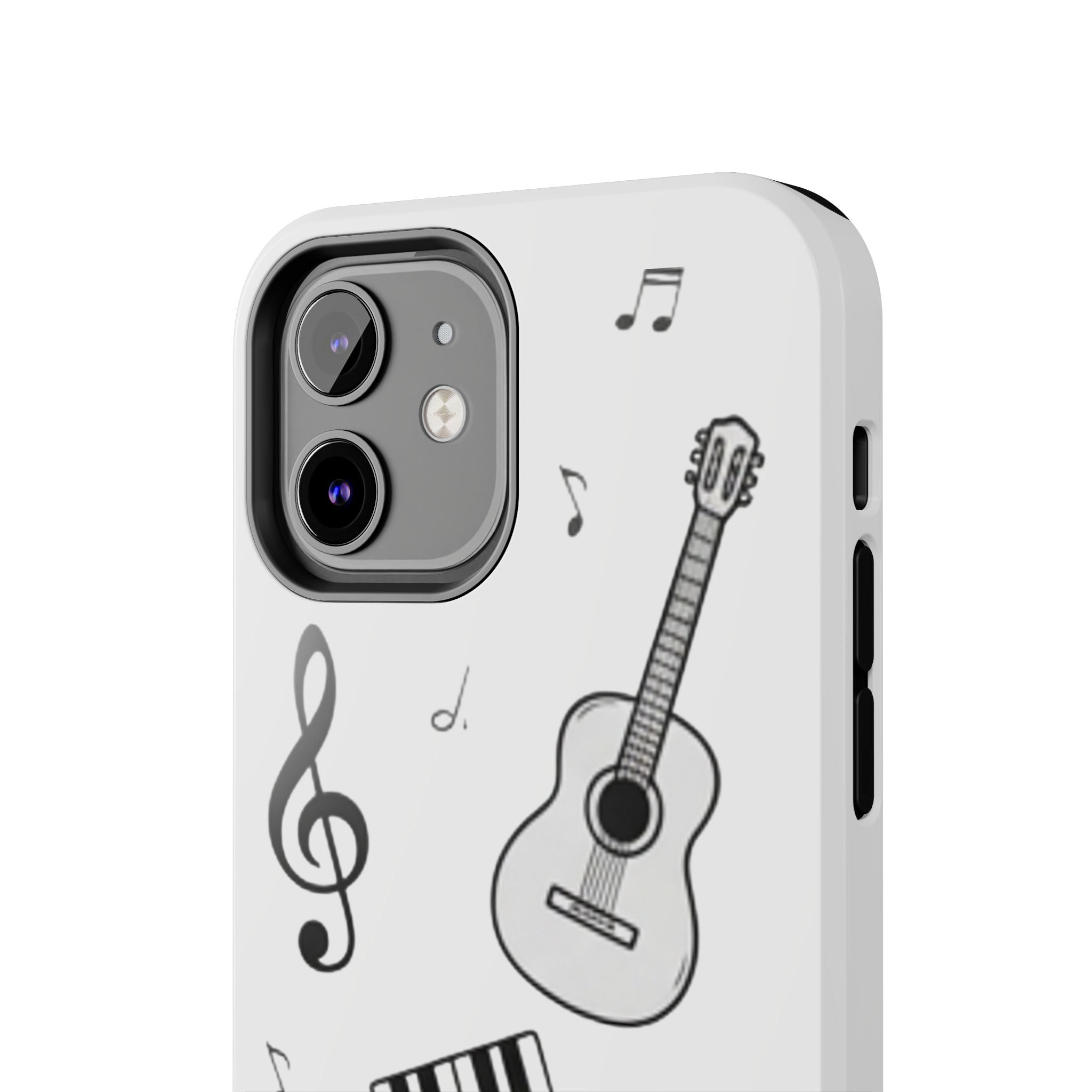 Black Music Icons Tough Phone Case | Guitar, Microphone, Keyboard, Headphones