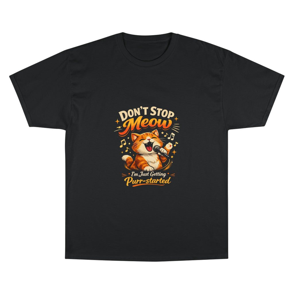 Don't Stop Meow T-Shirt — Funny Singing Cat Graphic Tee