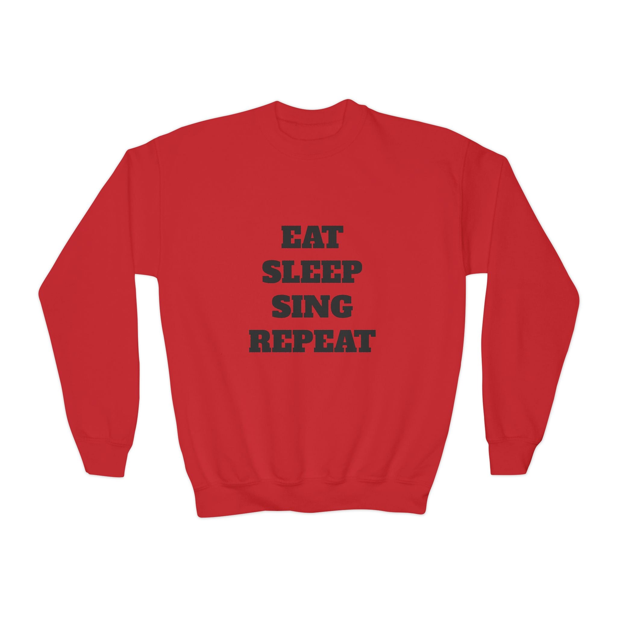 Youth Crewneck Sweatshirt – "Eat Sleep Sing Repeat" Kids Music Lover Pullover