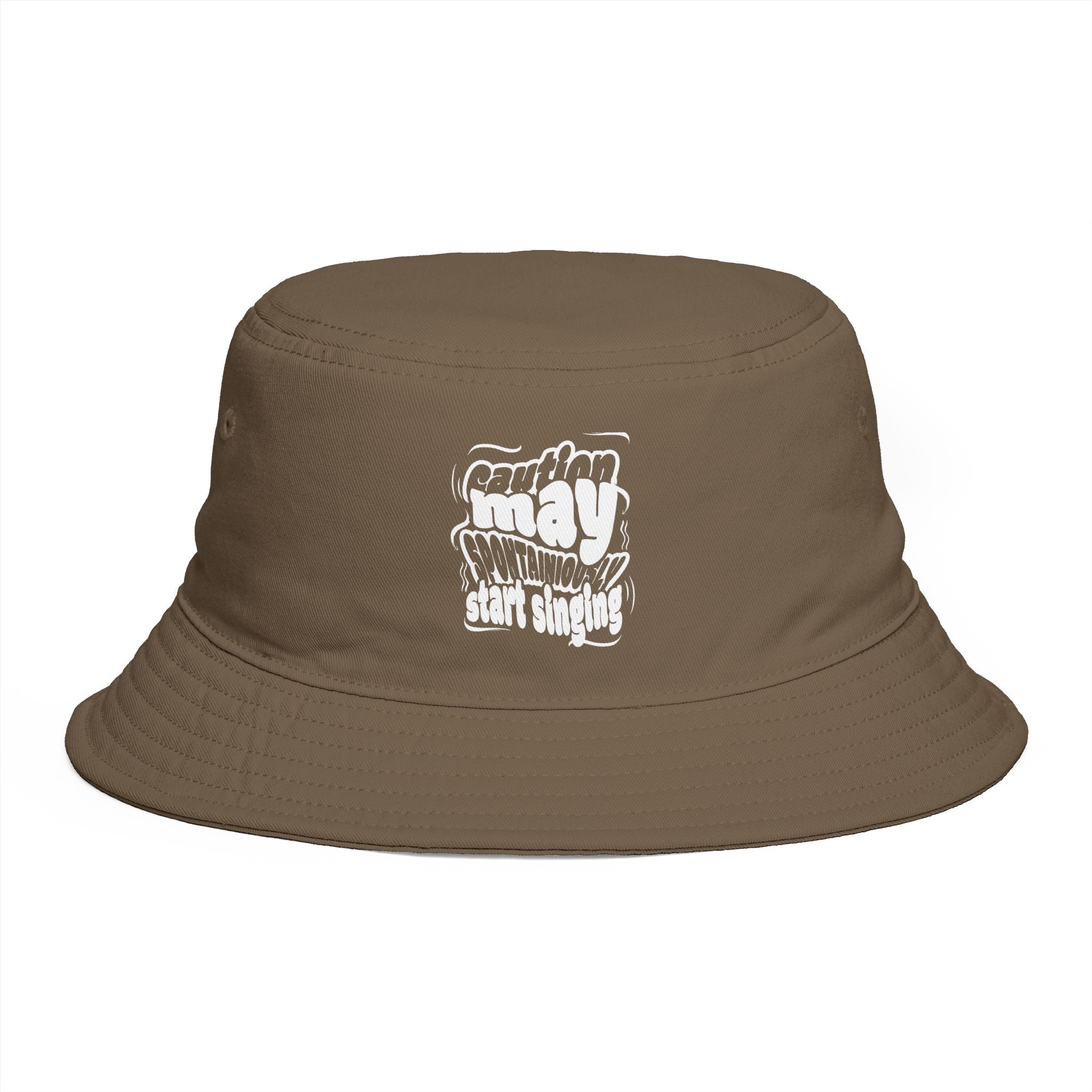 Bucket Hat — Retro 'Southern Sunday' Graphic Brown Sun Hat