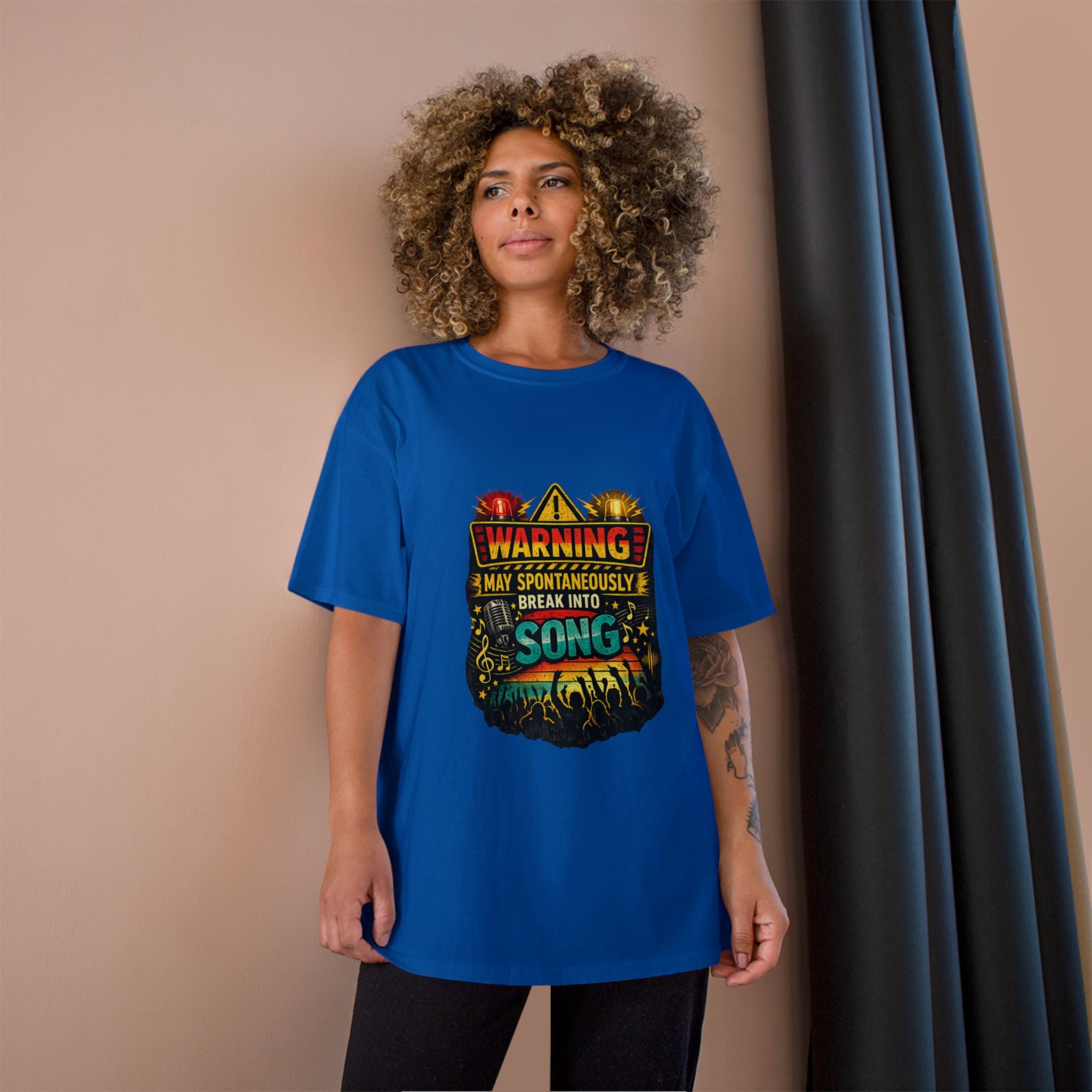 Warning I May Spontaneously Break Into Song T-Shirt — Funny Music Lover Tee