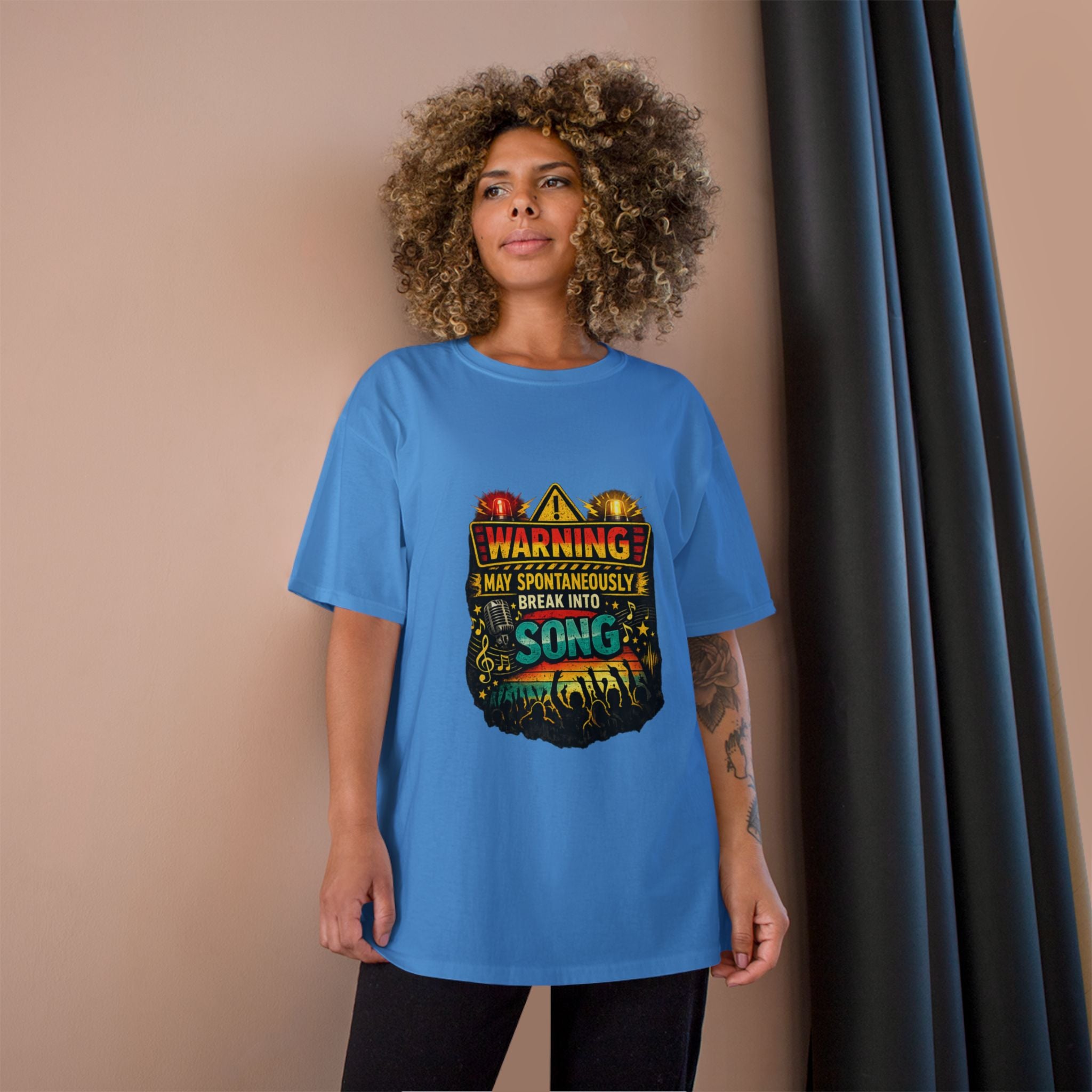 Warning I May Spontaneously Break Into Song T-Shirt — Funny Music Lover Tee