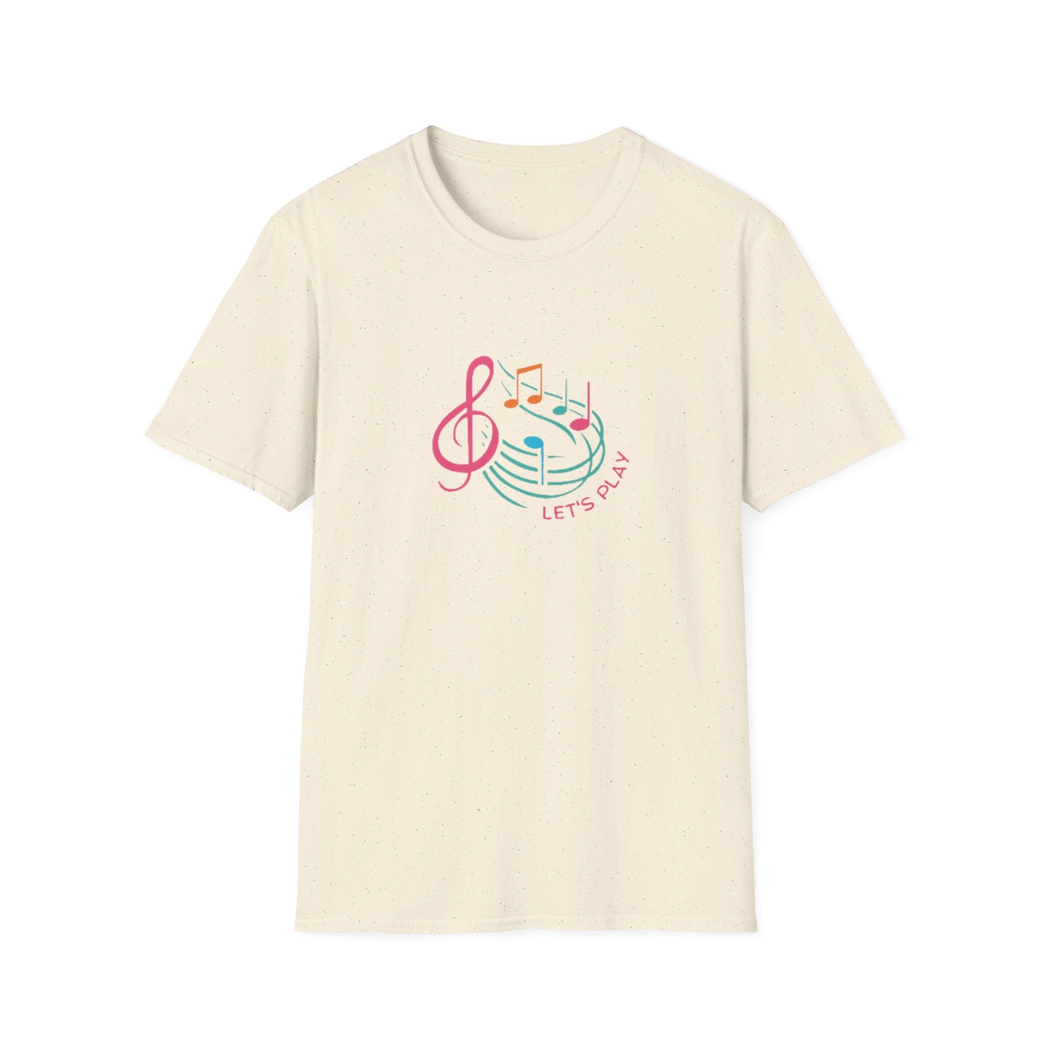 Let's Play Music T-Shirt — Colorful Treble Clef & Notes Graphic