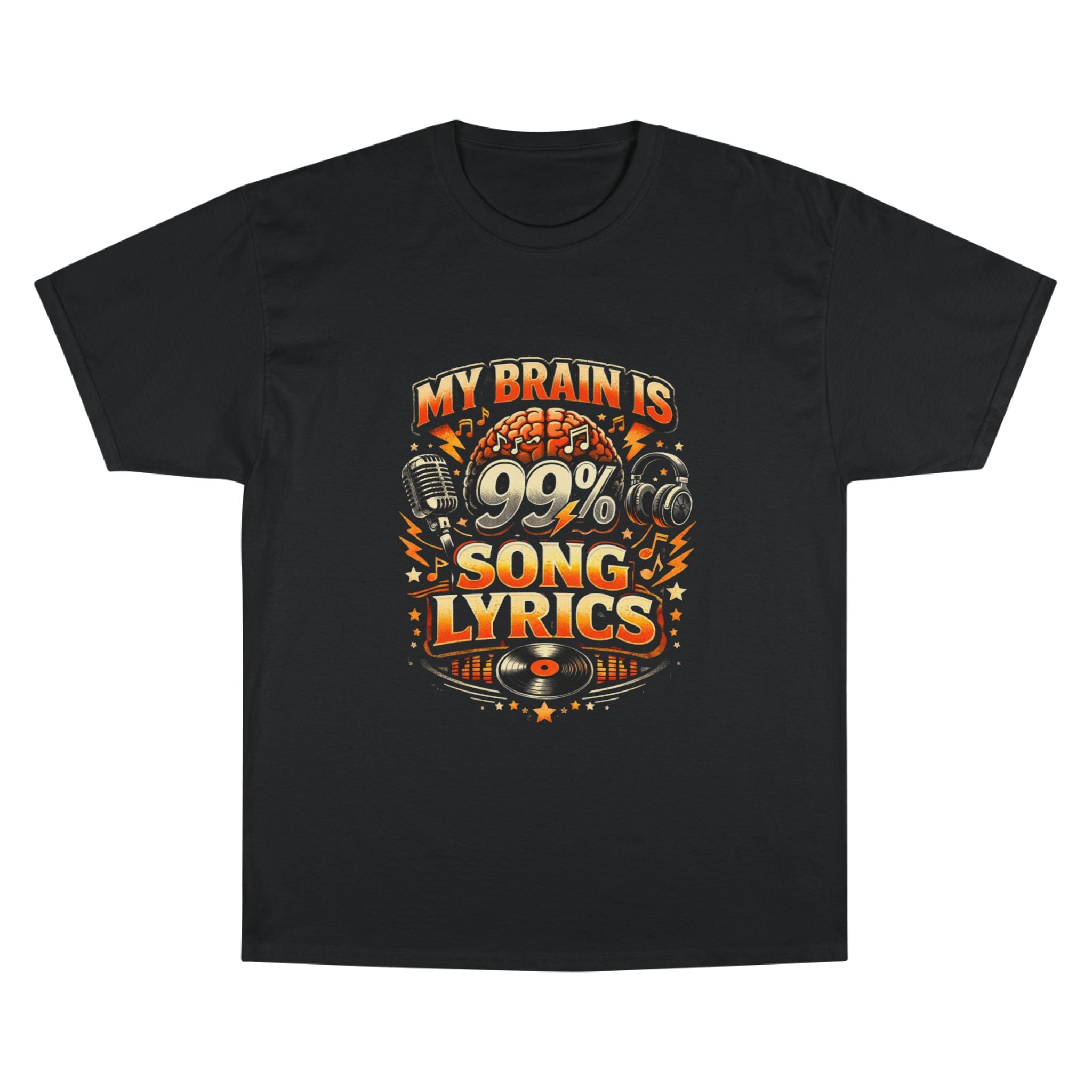 Song Lyrics T-Shirt — "My Brain Is 99% Song Lyrics" Retro Music Tee