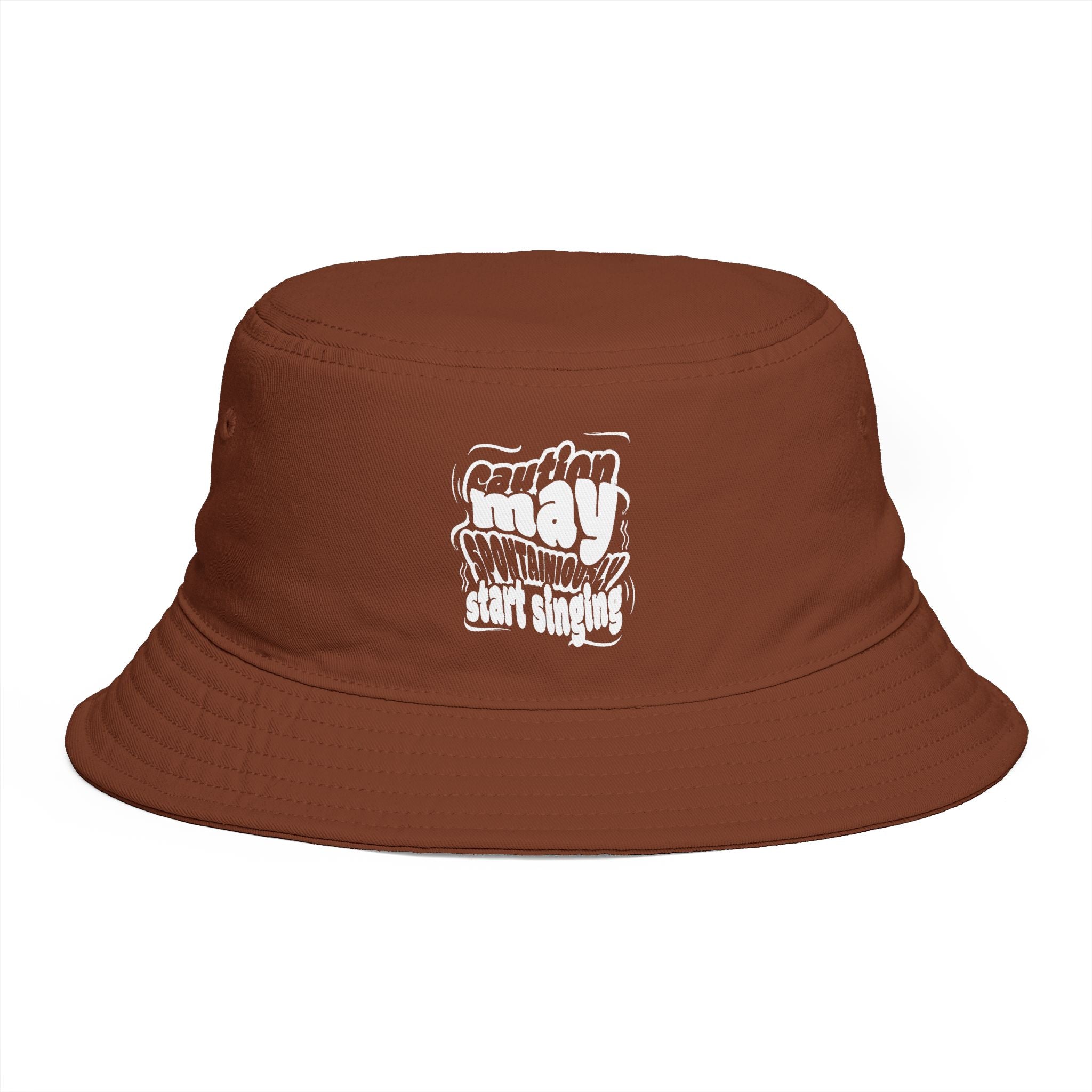 Bucket Hat — Retro 'Southern Sunday' Graphic Brown Sun Hat