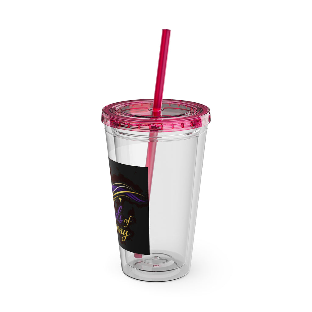Thread & Harmony 16oz Tumbler with Straw – Music Note Graphic