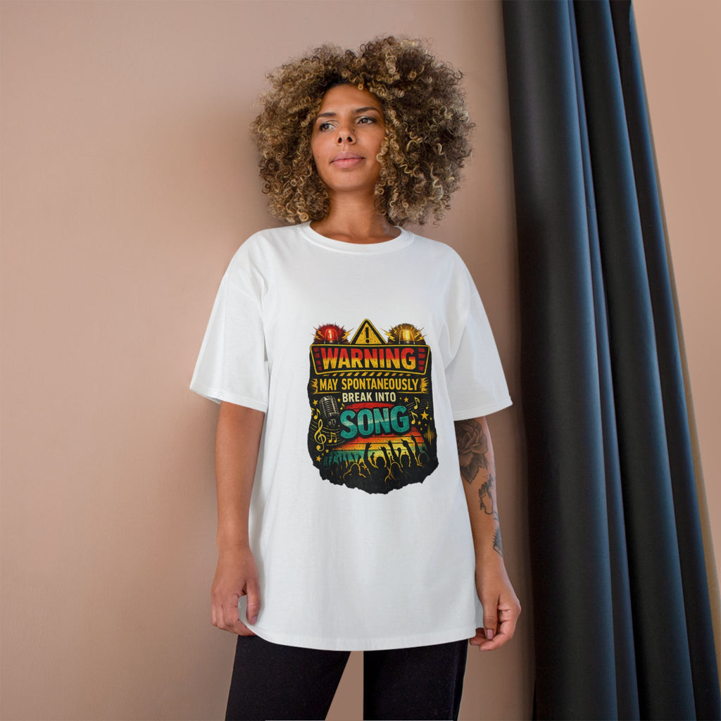 Warning I May Spontaneously Break Into Song T-Shirt — Funny Music Lover Tee