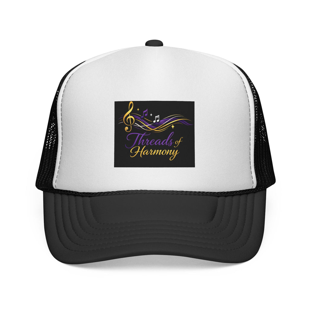 Trucker Cap — "Threads of Harmony" Music Note Embroidered Mesh Hat
