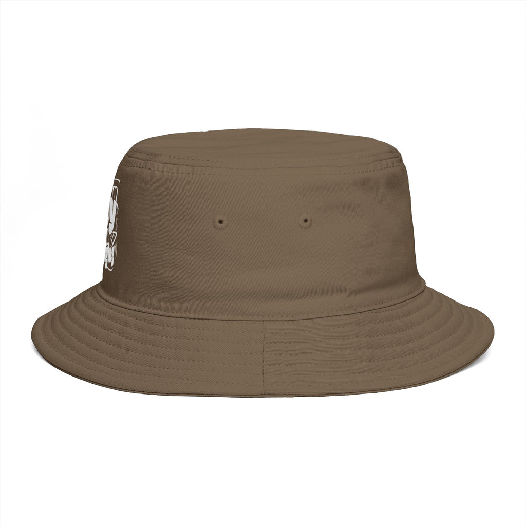 Bucket Hat — Retro 'Southern Sunday' Graphic Brown Sun Hat