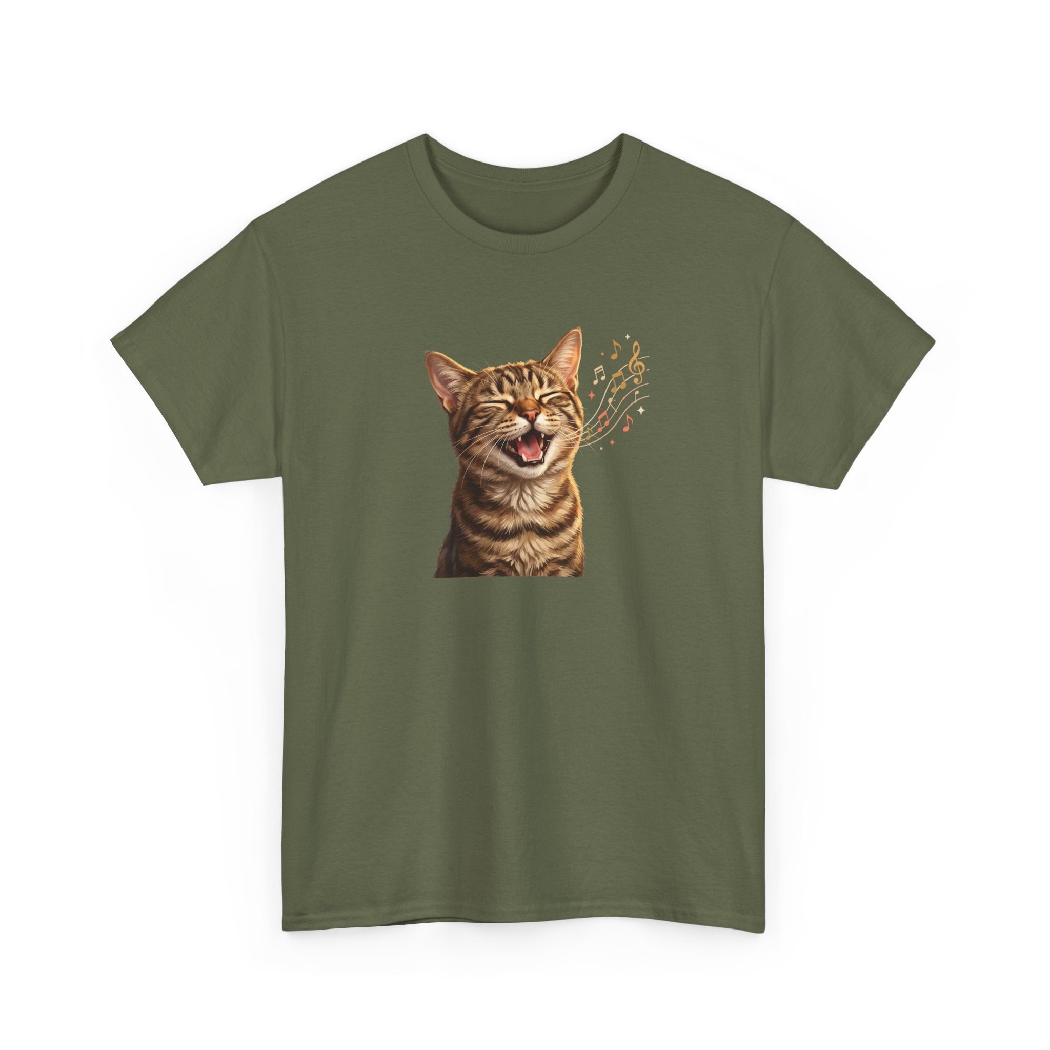 Laughing Tabby Cat T-Shirt — Cute Meowing Cat Graphic Tee