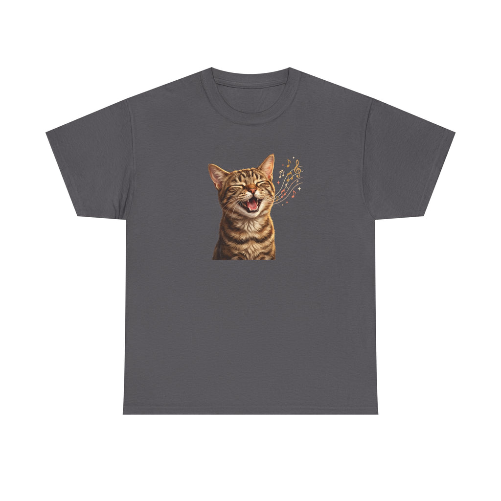 Laughing Tabby Cat T-Shirt — Cute Meowing Cat Graphic Tee