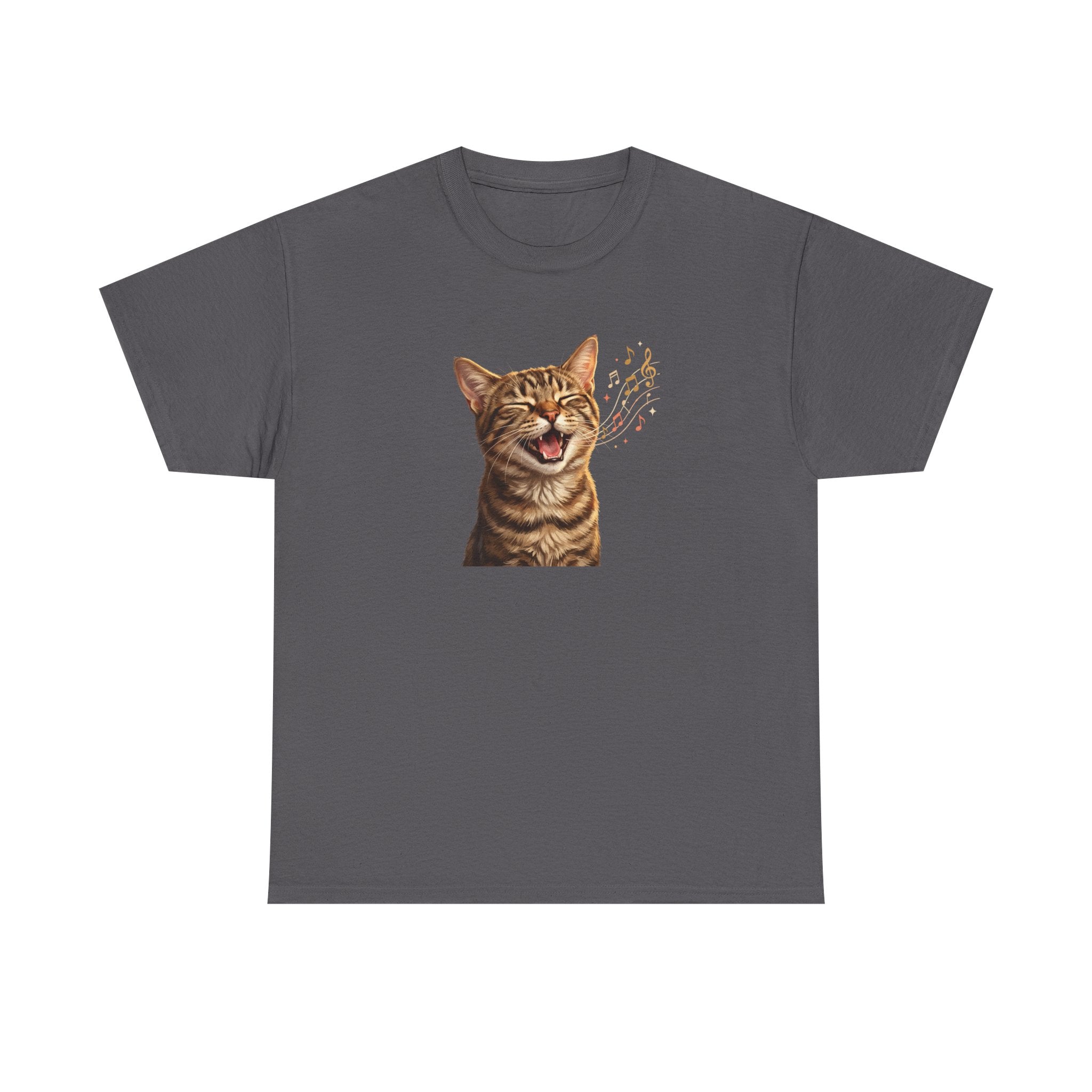Laughing Tabby Cat T-Shirt — Cute Meowing Cat Graphic Tee