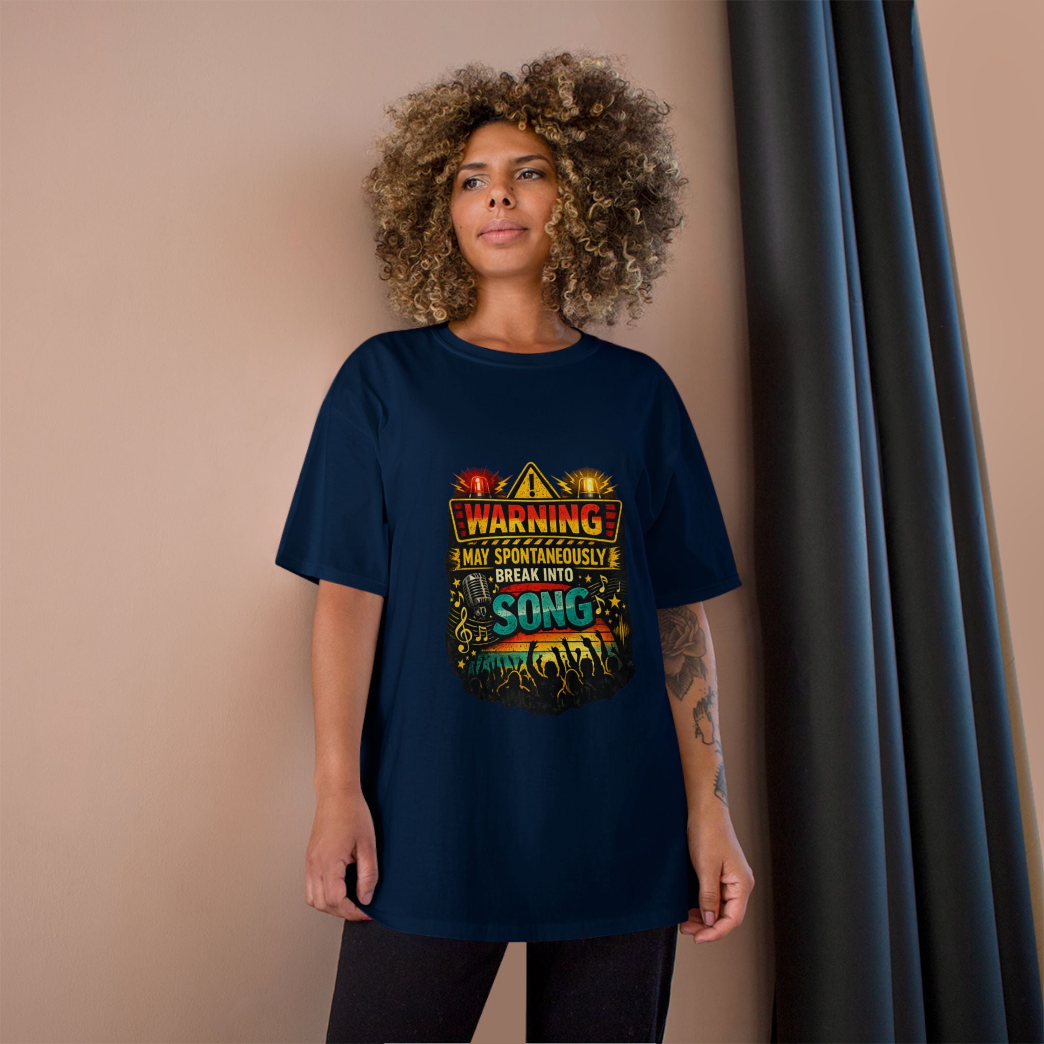 Warning I May Spontaneously Break Into Song T-Shirt — Funny Music Lover Tee