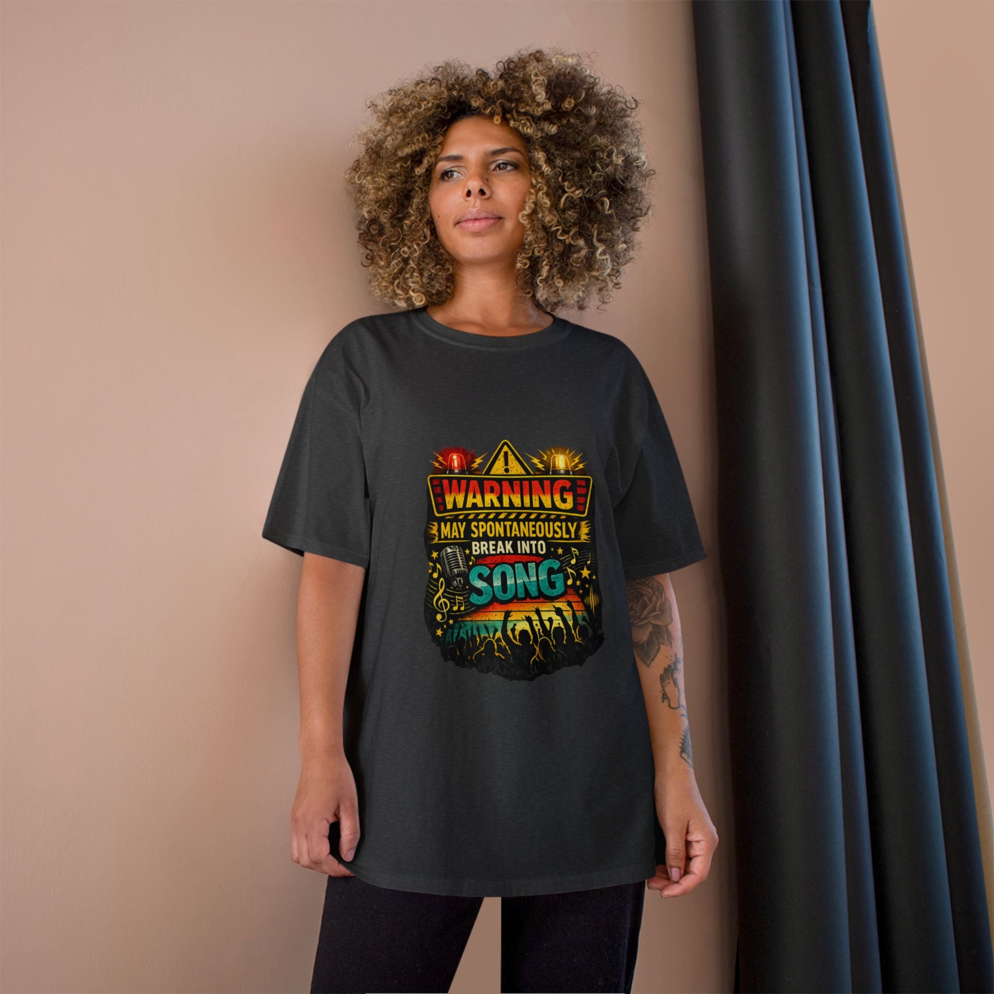 Warning I May Spontaneously Break Into Song T-Shirt — Funny Music Lover Tee