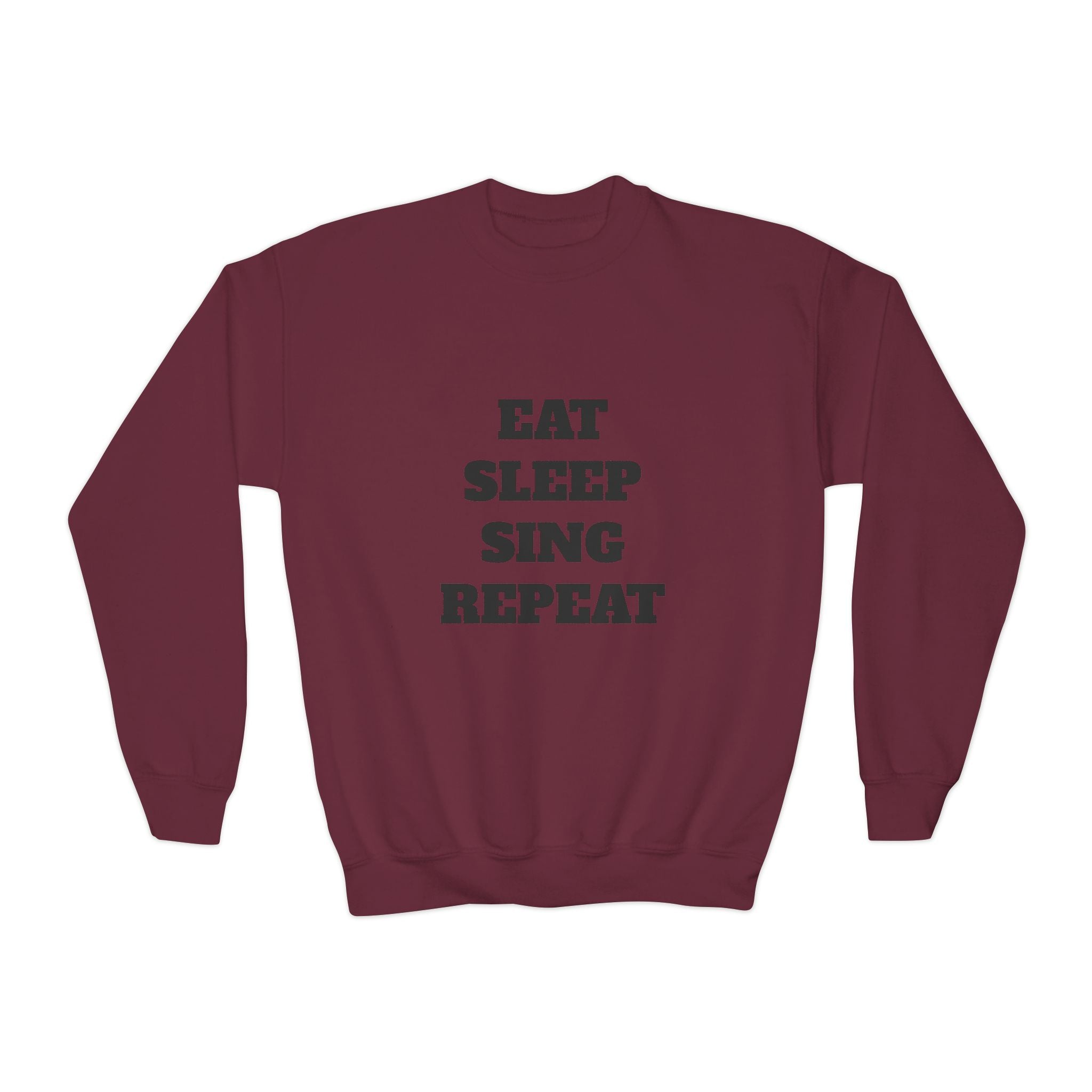 Youth Crewneck Sweatshirt – "Eat Sleep Sing Repeat" Kids Music Lover Pullover