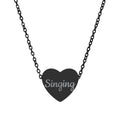 Engraved 'Singing' Heart Necklace — Personalized Music Lover Pendant