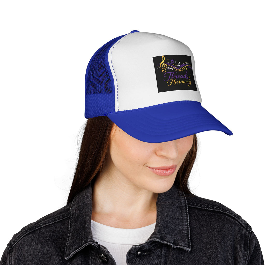 Trucker Cap — "Threads of Harmony" Music Note Embroidered Mesh Hat