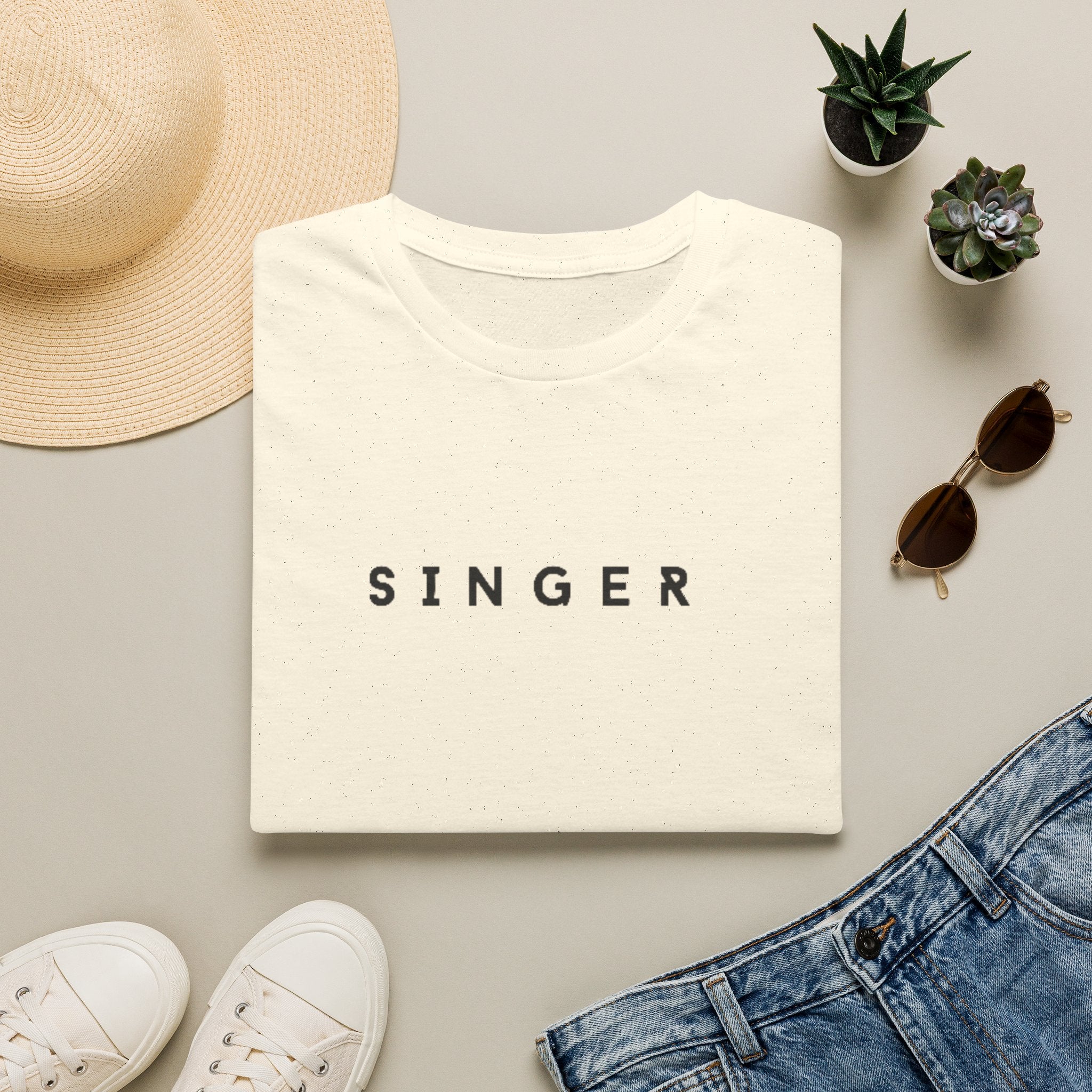 Singer T-Shirt — Minimalist Musician Tee for Singers & Vocalists