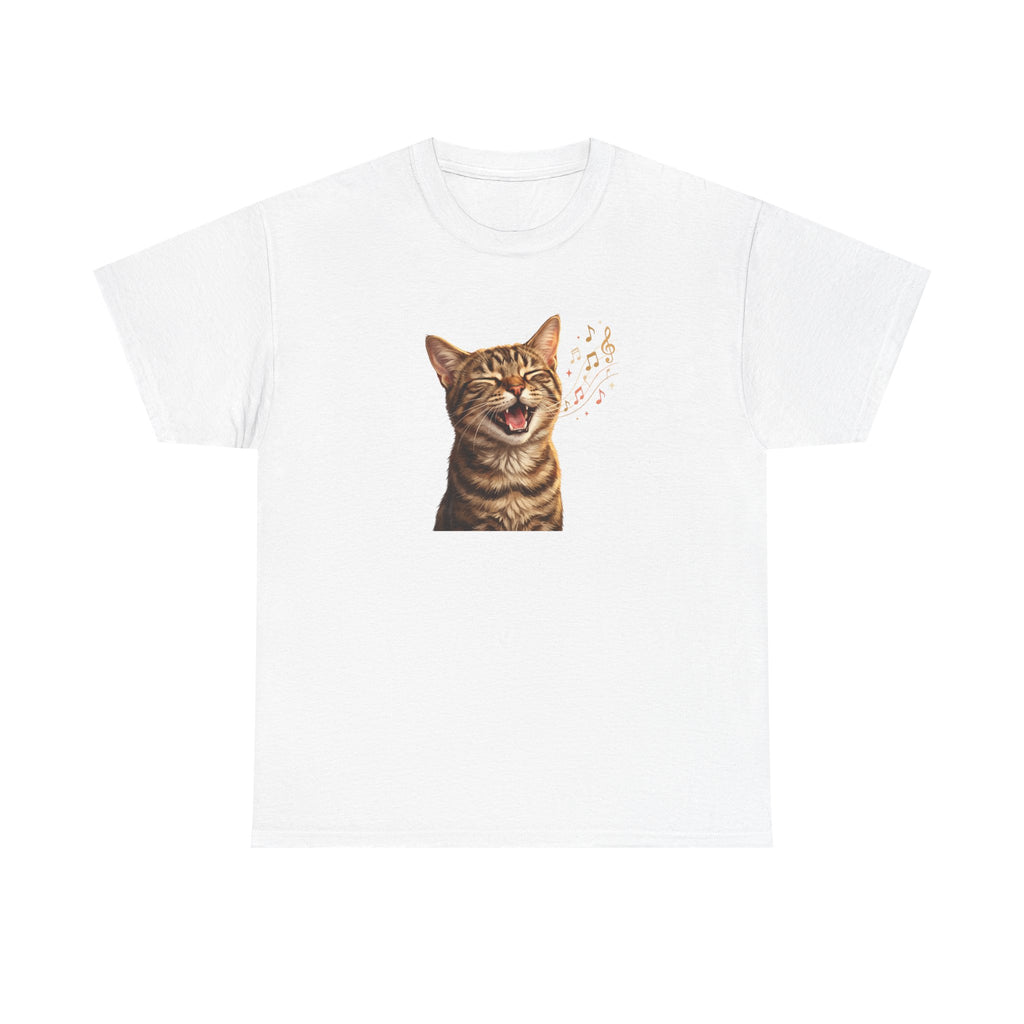 Laughing Tabby Cat T-Shirt — Cute Meowing Cat Graphic Tee