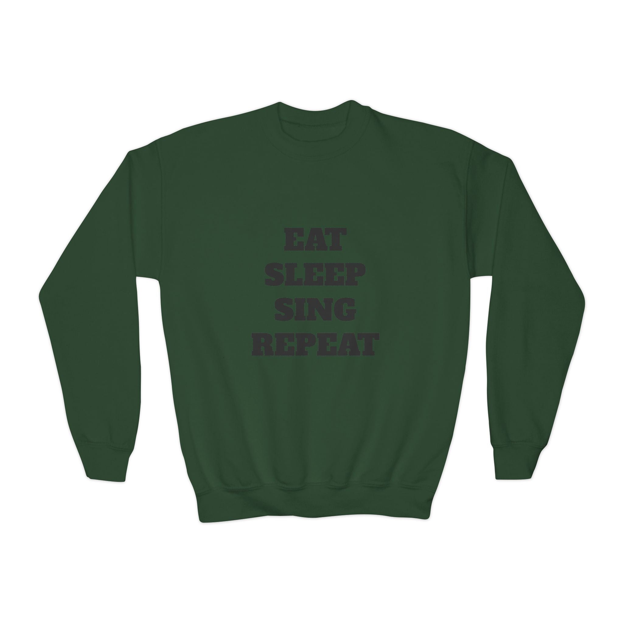 Youth Crewneck Sweatshirt – "Eat Sleep Sing Repeat" Kids Music Lover Pullover