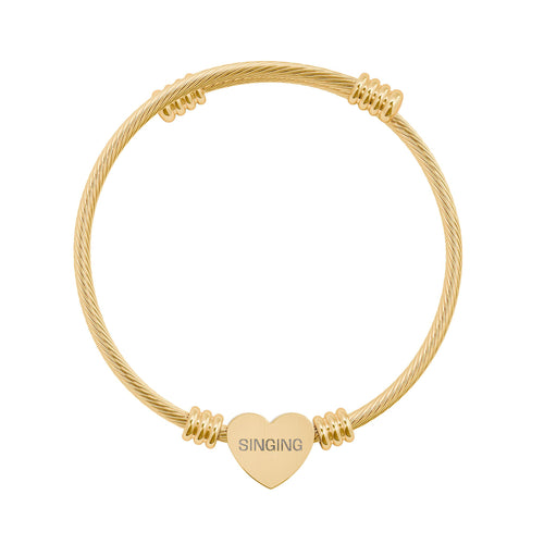 Engravable Heart Cuff Bracelet — Personalized Name or Initials in Silver or Gold