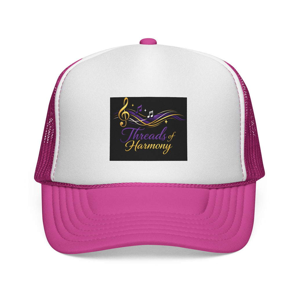 Trucker Cap — "Threads of Harmony" Music Note Embroidered Mesh Hat