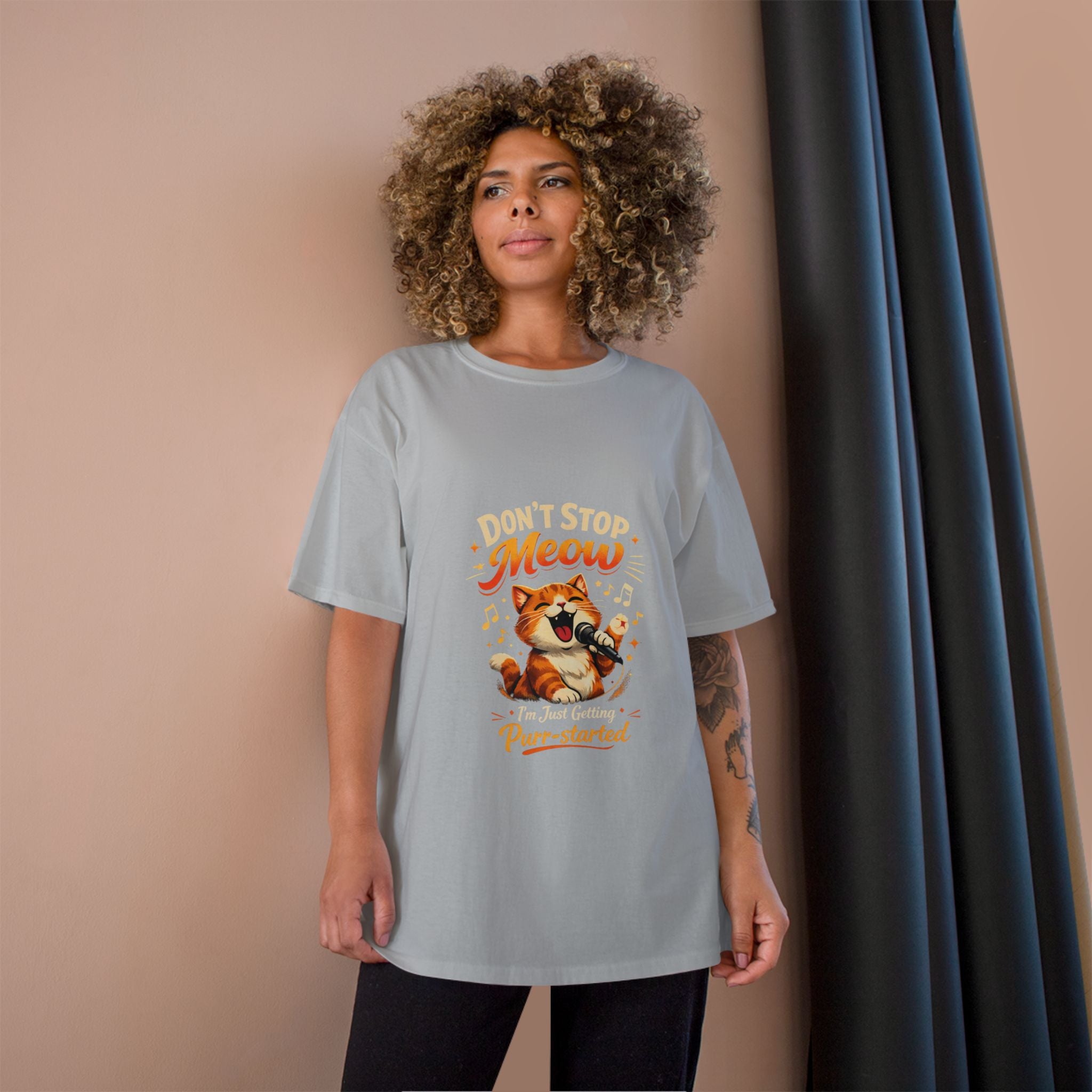 Don't Stop Meow T-Shirt — Funny Singing Cat Graphic Tee