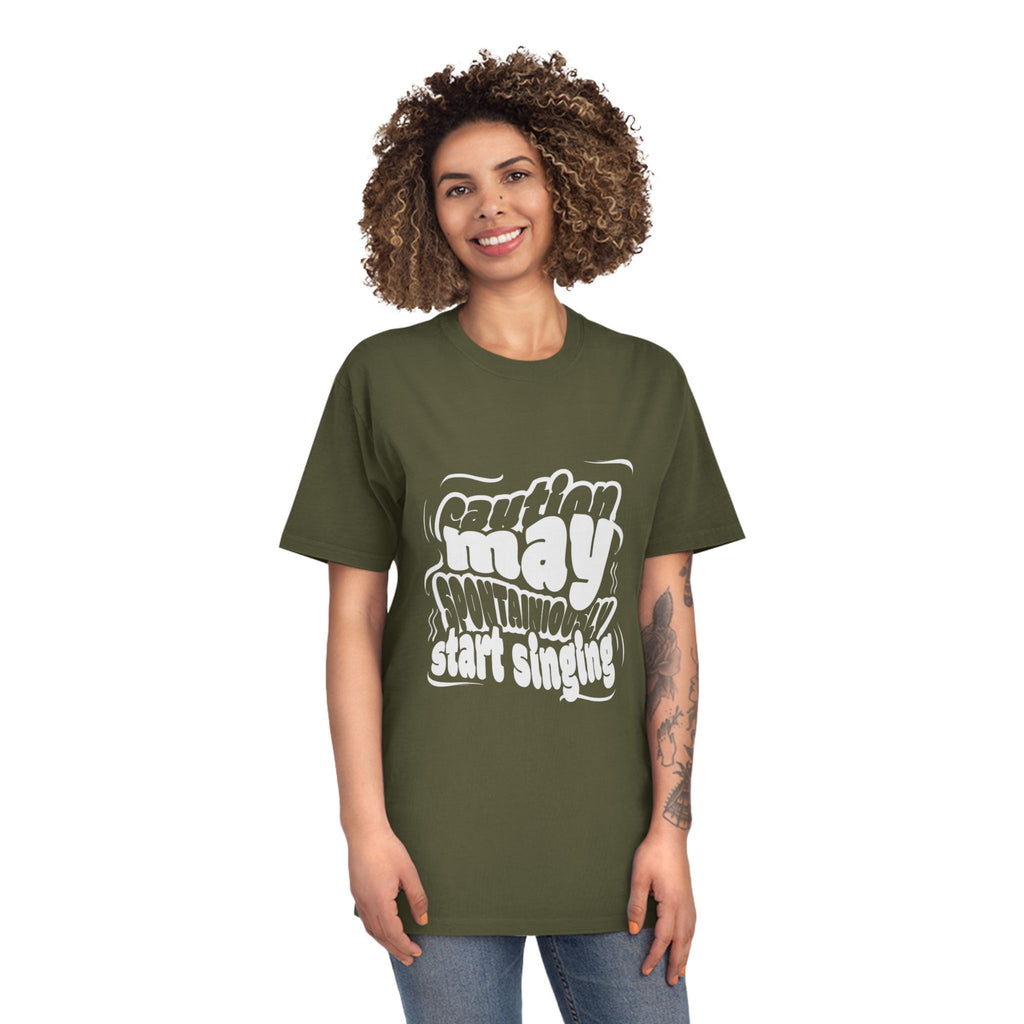 May Start Singing T-Shirt — Retro Wavy Text Graphic Tee