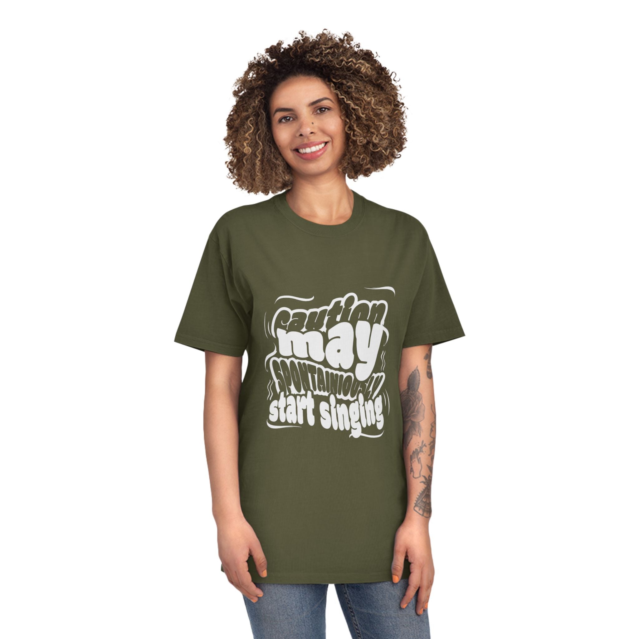 May Start Singing T-Shirt — Retro Wavy Text Graphic Tee